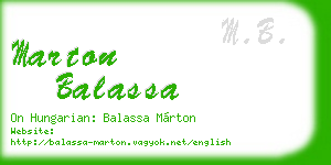 marton balassa business card